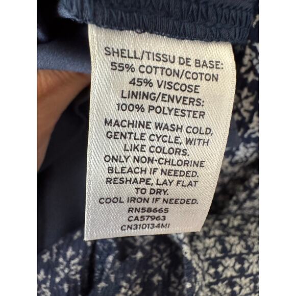 Caslon Navy Blue Ditsy Floral Midi 3/4 Sleeve Belted Dress Size X Small - Picture 2 of 11